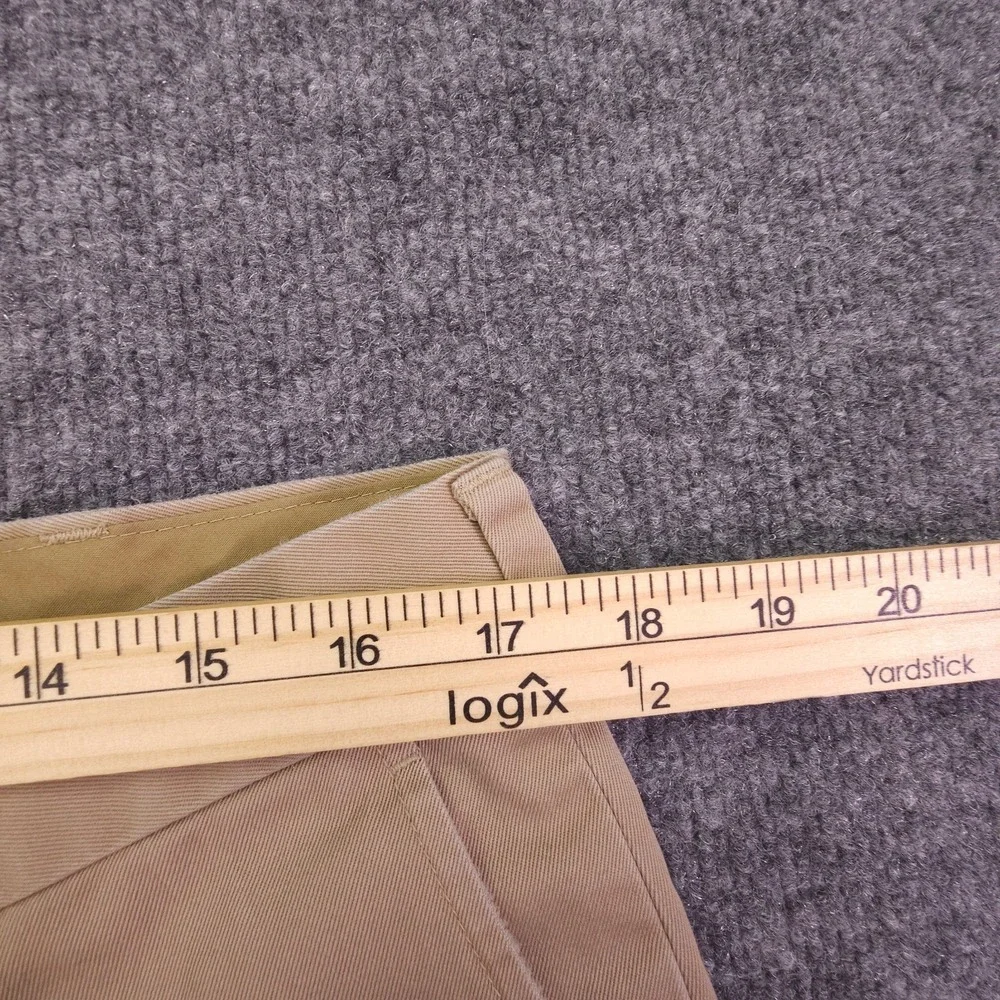 Jos. A. Bank Pants Mens 36x30 Beige Traveler Tailored Fit Flat Front 100% Cotton